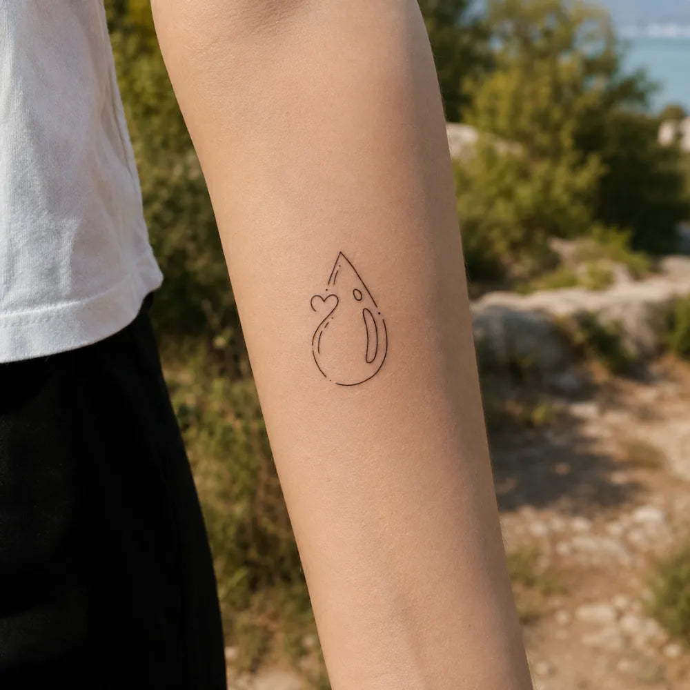 SafeTatt — Water Drop · fotografie tetování na kůži